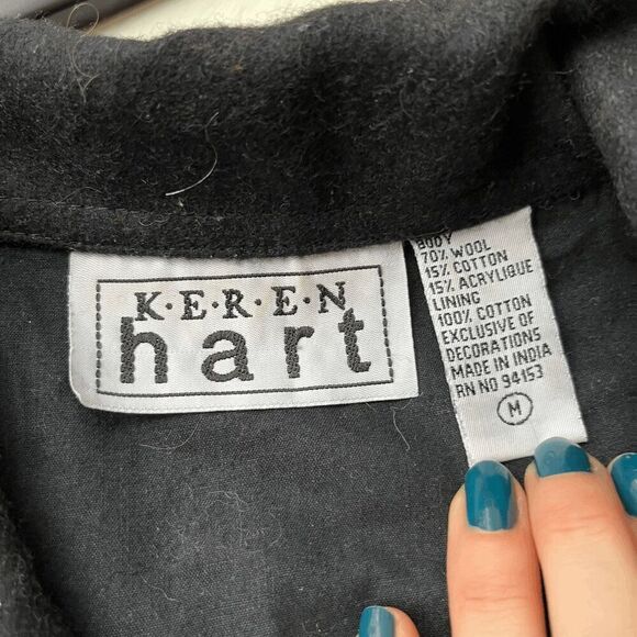 Keren Hart Embroidered Wool Vest Ice Skates Holiday Motif Size M Christmas - Picture 2 of 12